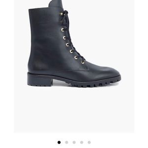 New, never worn Stuart Weitzman black leather combat boots